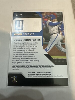 Vladimir Guerrero Jr. 2019 Panini Unparalleled RC #27 | eBay