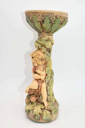 Vintage Pair of Italian Alabaster/Resin Cherub Figurines With Bowls - Picture 6 of 12