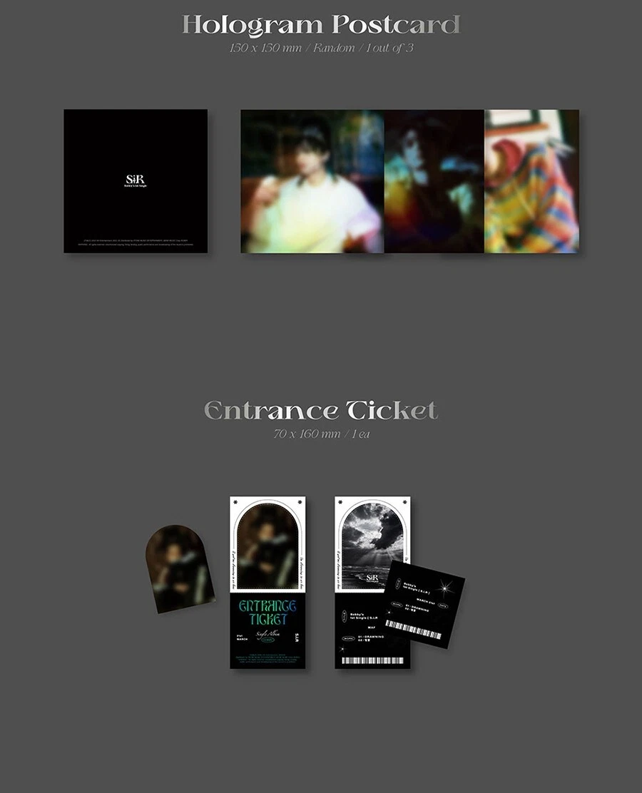 IKON BOBBY S.I.R 1st Solo Single Album CD+Photo Book+Ticket+2 Card