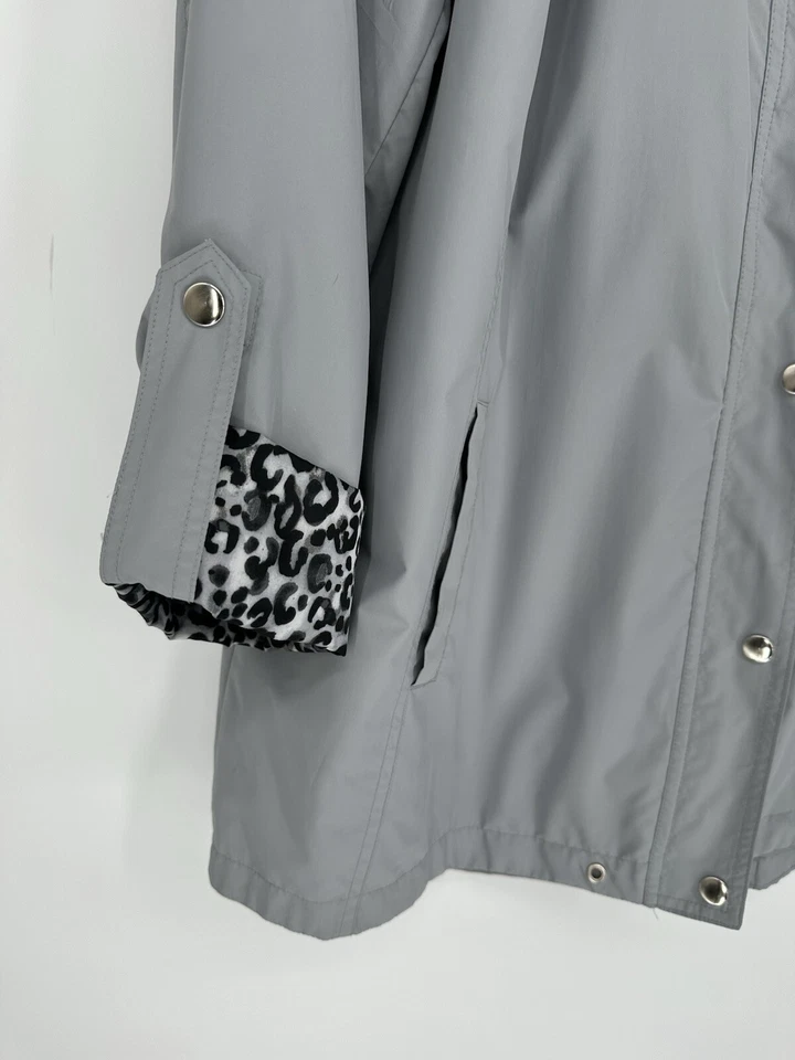 JM COLLECTION Mujer Grande Con Capucha Cortavientos Impermeable Ligero Cortavientos Foto 3 de 4