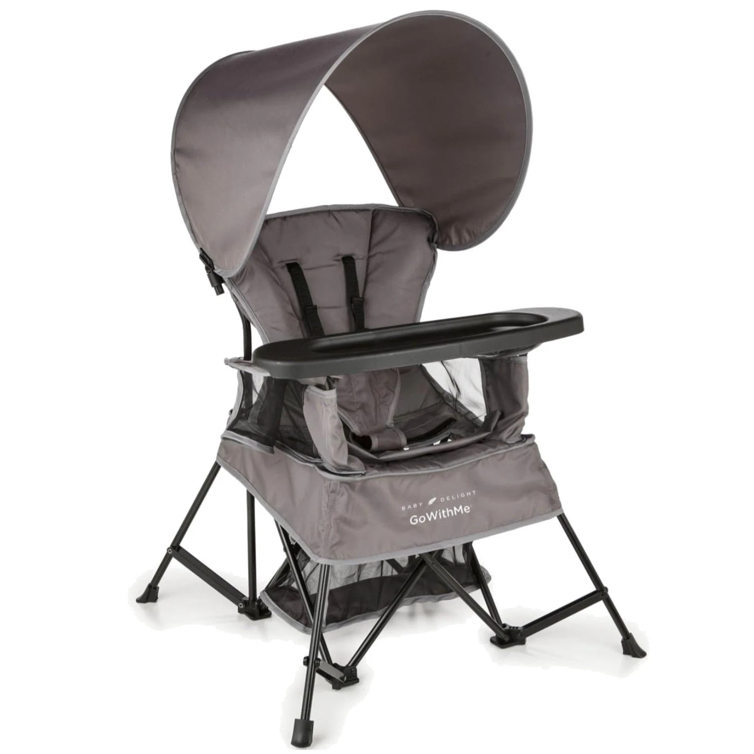 Portable Toddler Chair with Sun Canopy - Grey