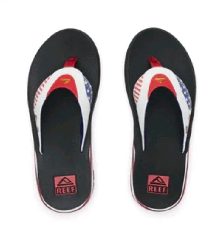 Chinelos masculinos Reef Fanning - Golden Eagle preto tamanho/9 - Imagem 2 de 4
