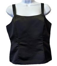 Dressbarn Women's Size 8 Whimsigoth Corset Top Black Satin Fitted Side Zip