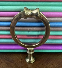 Vintage Solid Brass Loop Hook Circle Lamp Finial