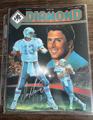 Dan Marino Autographed Diamond Magazine 1992 Miami Dolphins EXCELLENT CONDITION!