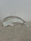 Steuben Crystal Dolphin Sculpture Glass Paperweight 6 sign.    T-A