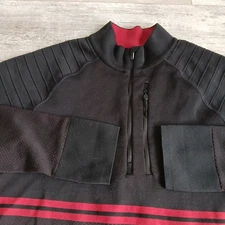 Smartwool Mens Intraknit Merino Wool 1/4 Zip Pullover Black Red Size L