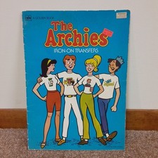The Archies 1977 Iron On Transfers Vintage Book Archie hot Dog Jughead Rare