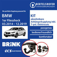 FüR BMW 1Er Fliessheck Typ F20/F21 03.2014-12.2019 AHK Abn. +7Pol Sp. E-Satz TOP
