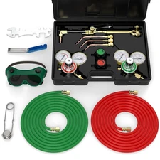 Oxygen  Acetylene Torch Kit Gas Cutting Welding Torch Set Welder Tools With Reg