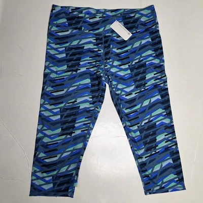 Fabletics NWT Salar Capri Leggings XXL Geometric Athletic Blue Yoga Gym Workout - Image 1 of 4