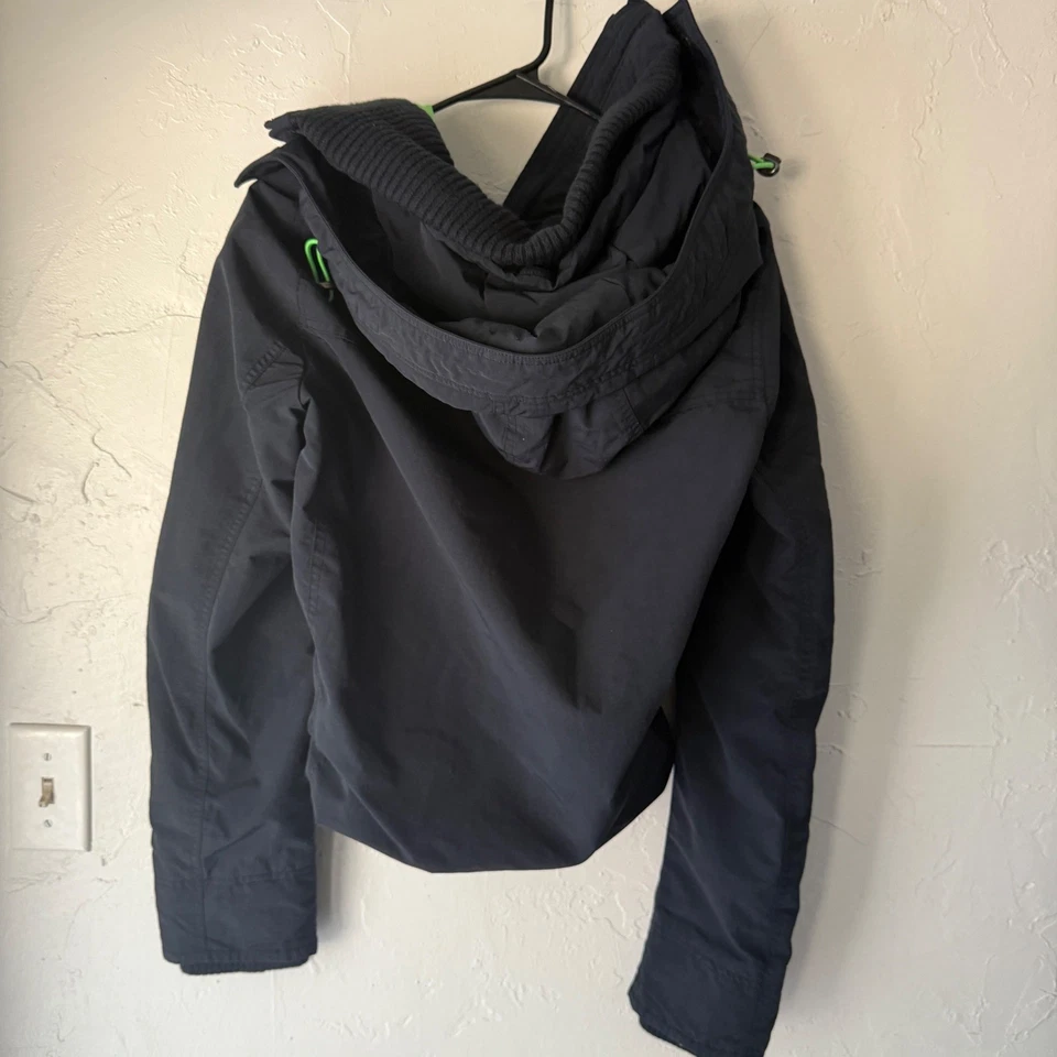 Abercrombie & Fitch Niños Niños Lluvia Invierno Chaqueta Con Capucha Cremallera Ligera Azul M Foto 3 de 4