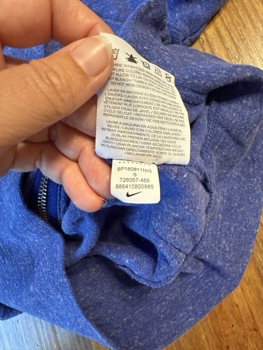 Nike Womens Sweatshirt Hoodie S Full Zip Blue Heather Lightweight Swoosh Small - Picture 8 of 9