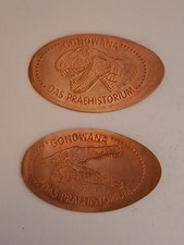 Quetschmünzen  Saarland Schiffweiler Gandwana Prähistorium 2 Münzen A 2