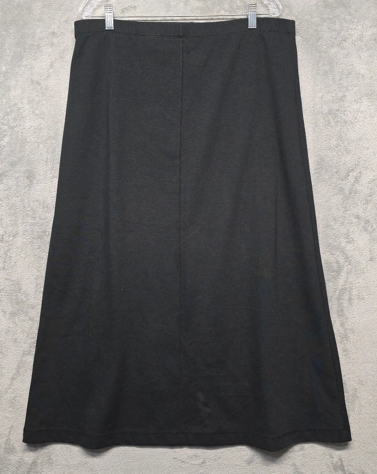 Falda Eddie Bauer Mujer Talla Grande Negra Jersey Tejido Midi Maxi Elástico Línea A Foto 2 de 4