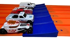 6 Lane Jump | with Wheels Super 6 Lane Raceway Set | 6 Lane Stop (Blue)