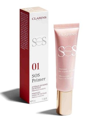 Clarins SOS Primer 01 Rose Minimizes Signs of Fatigue 1oz