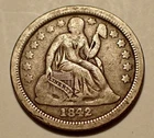 1842-O Liberty Seated Dime, Challenging New Orleans Date, Old Silver Coin, VF/XF