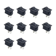 10PCS 31x10mm Rocker Switch 2 Pin SPST ON OFF AC250V for Boat and Auto