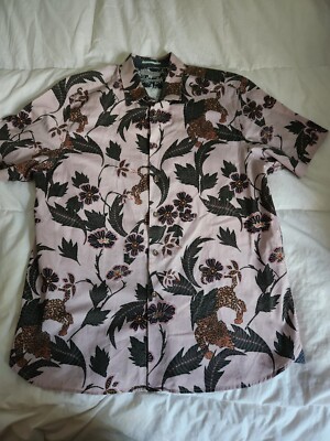 Ted Bakers Shirt Size 6 Us Sz 2XL Short Sleeve Floral