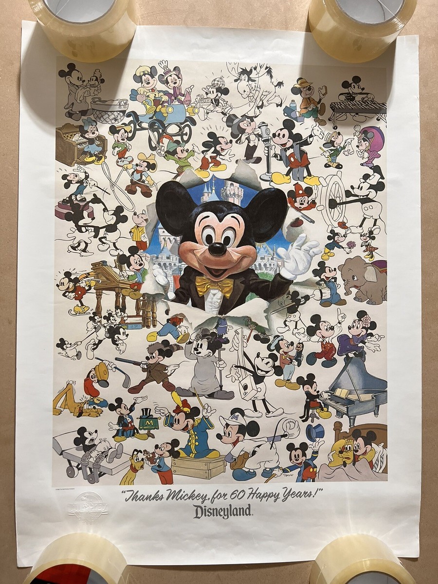 ミッキーマウスハッピー 60thバースデー額縁入り絵画 ミッキーマウスハッピー 60thバースデー額縁入り絵画