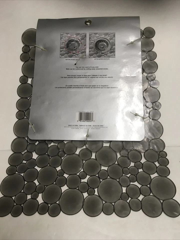 iDesign -Bubbli  Gray Sink Mat  12.5" x 16"  you can trim it to fit any size - Image 2 of 2