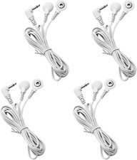 4 Count TENS Wires 3.5Mm Plug TENS to 3.5Mm Snap Electrode Wires for TENS Unit E