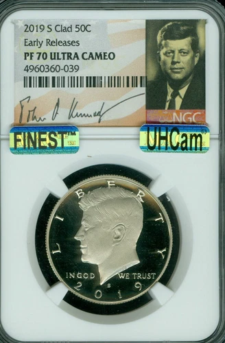 2019-S KENNEDY CLAD HALF DOLLAR NGC PF70 UHCam E.R. MAC FINEST MAC SPOTLESS *