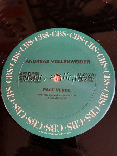 RARE ANDREAS VOLLENWEINDER - PACE VERDE- 12" 45RPM EXTENDED PLAY SINGLE. vg+ - Imagen 5 de 8