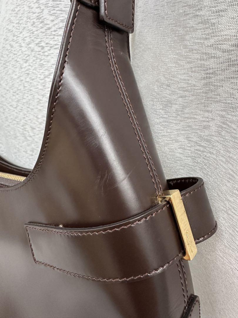 Salvatore Ferragamo Handbag Shoulder Bag Leather Dark Brown Salvatore Ferragamo Handbag Shoulder Bag Leather Dark Brown