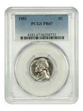 1951 5C PCGS PR67 - Jefferson Nickel