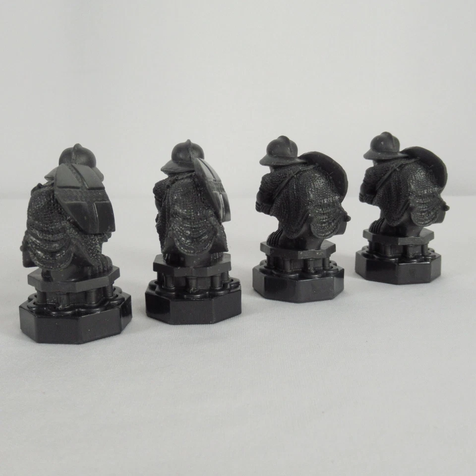 Harry Potter 2002 Wizard Chess Replacement Pieces 4 Speckled Black Pawns - Image 3 of 4