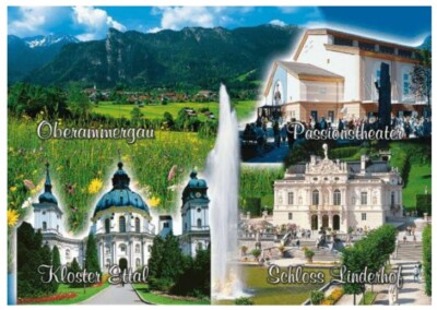 Oberammergau Kloster Ettal Schloss Linderhof Bayern Foto Magnet Souvenir Germany