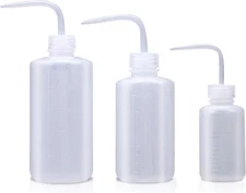 Squirt Squeeze Bottle 150/250/500ml Narrow Mouth LDPE Clear Lab Safety 3 Pack