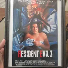 resident evil 3 retro poster jill nemesis playstation retro 8x10 framed art new 