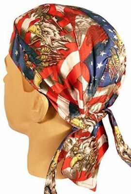 American Flag Eagle Dorag Bandana Cap Bandana Rag Stars Stripes Red White Blue