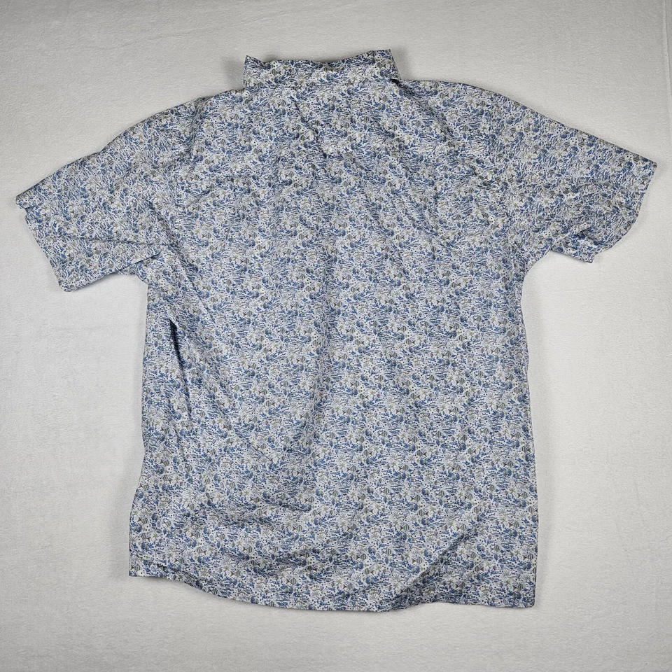 David Donahue Shirt Men's XL Blue Short Sleeve Fish Casual Tropical - Image 2 of 4