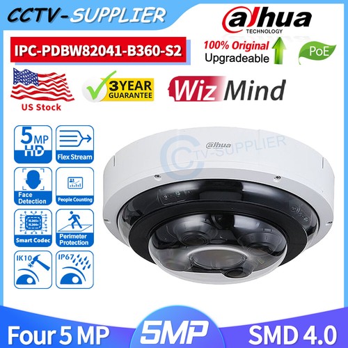 Dahua 360 Wizmind IPC-PDBW82041-B360-S2 4X 5MP Panoramic IP Camera Motorized POE - Picture 3 of 15