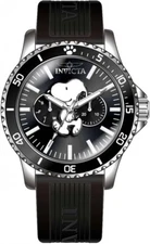 NEW INVICTA 38644 CHARACTER PEANUTS WATCH SNOOPY LIMITED BLACK DIAL QUARTZ 48MM