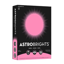 Astrobrights Color Paper, 8.5 x 11, 24lb Bond (89gsm), Pulsar Pink, 500 Sheets