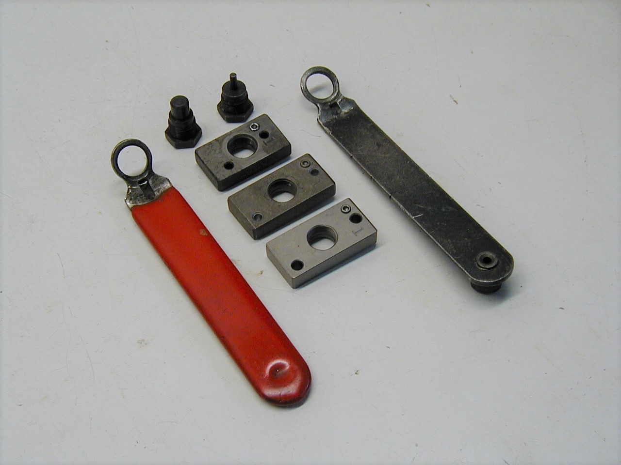 Monogram Nutplate Drill Jig w (3) Heads & (2) Pilots (2) Handles