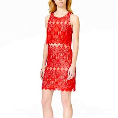 Red Lace Kensie Dress Size M | eBay