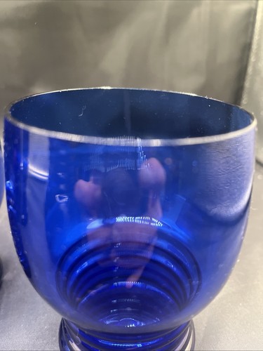 Imperial Glass Shaeffer Cobalt Blue 4 Tumblers - Picture 5 of 5