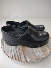 Sanita Professional Clogs Black Leather Women's Sz 38 0060240