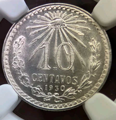1930M Mexico 10 Centavos NGC MS66 High "0" In Date!! Not On Label