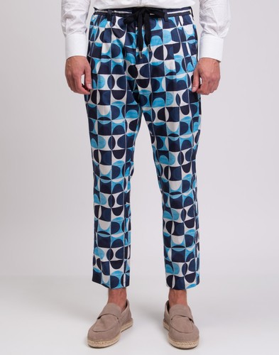 RRP€932 DOLCE & GABBANA Trousers IT50 US40 L Geometric Pleated Made in Italy - Picture 3 of 9
