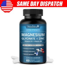 Magnesium Glycinate Capsules 500mg For Improved Sleep, Stress  Anxiety Relief