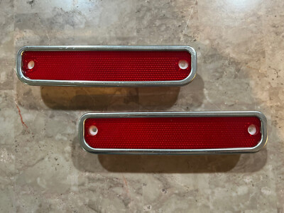 1973-1980 Chevrolet &GMC Truck Red Rear Side Marker Lights with Trim Lens Pair