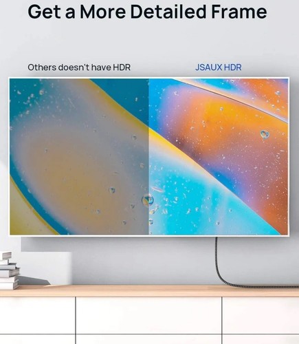 4K HDMI 3M Cable, Ultra High Speed 18Gbps Cable Lead Support 4K@60Hz HDR, JSAUX - Picture 3 of 7