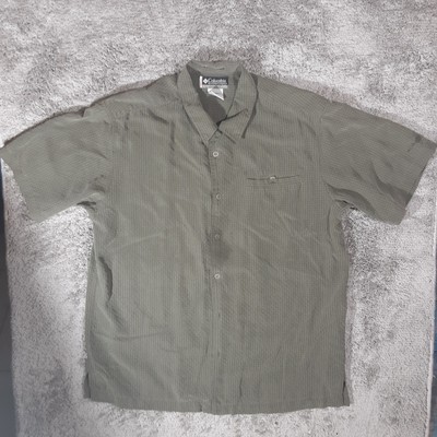 Columbia XCO Adult Large Shirt Button-Down Sportswear Green Check Short  Sleeve | eBay